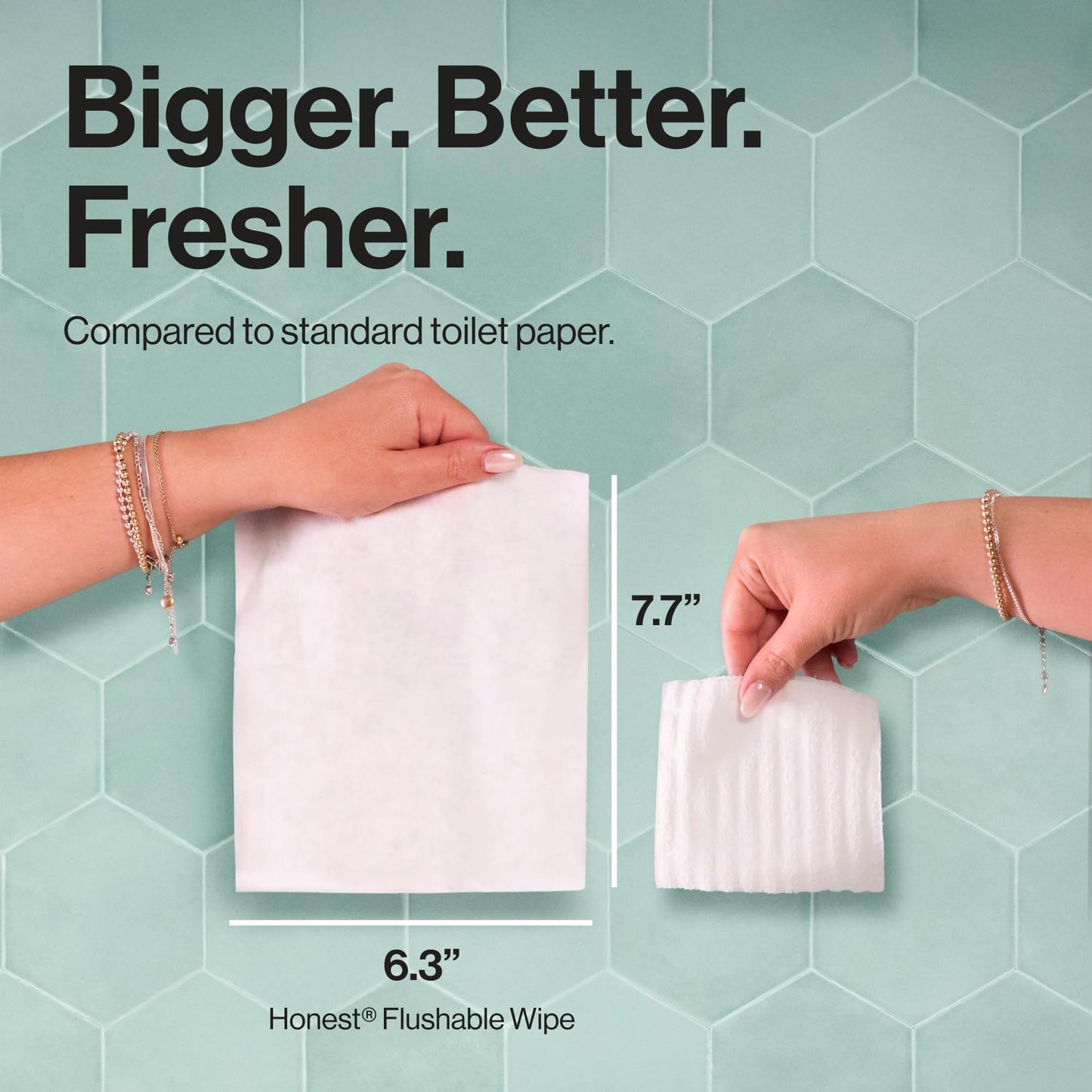 The Honest Company Hypoallergenic Flushable Wipes for Sensitive Skin, Tropical Leaves, 126 Count