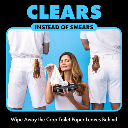 DUDE Wipes Unscented Flushable Wipes - Extra-Large Adult Wet Wipes for Sensitive Skin - 6 Pack (288 Count) - Infused with Vitamin E and Aloe - Septic and Sewer Safe