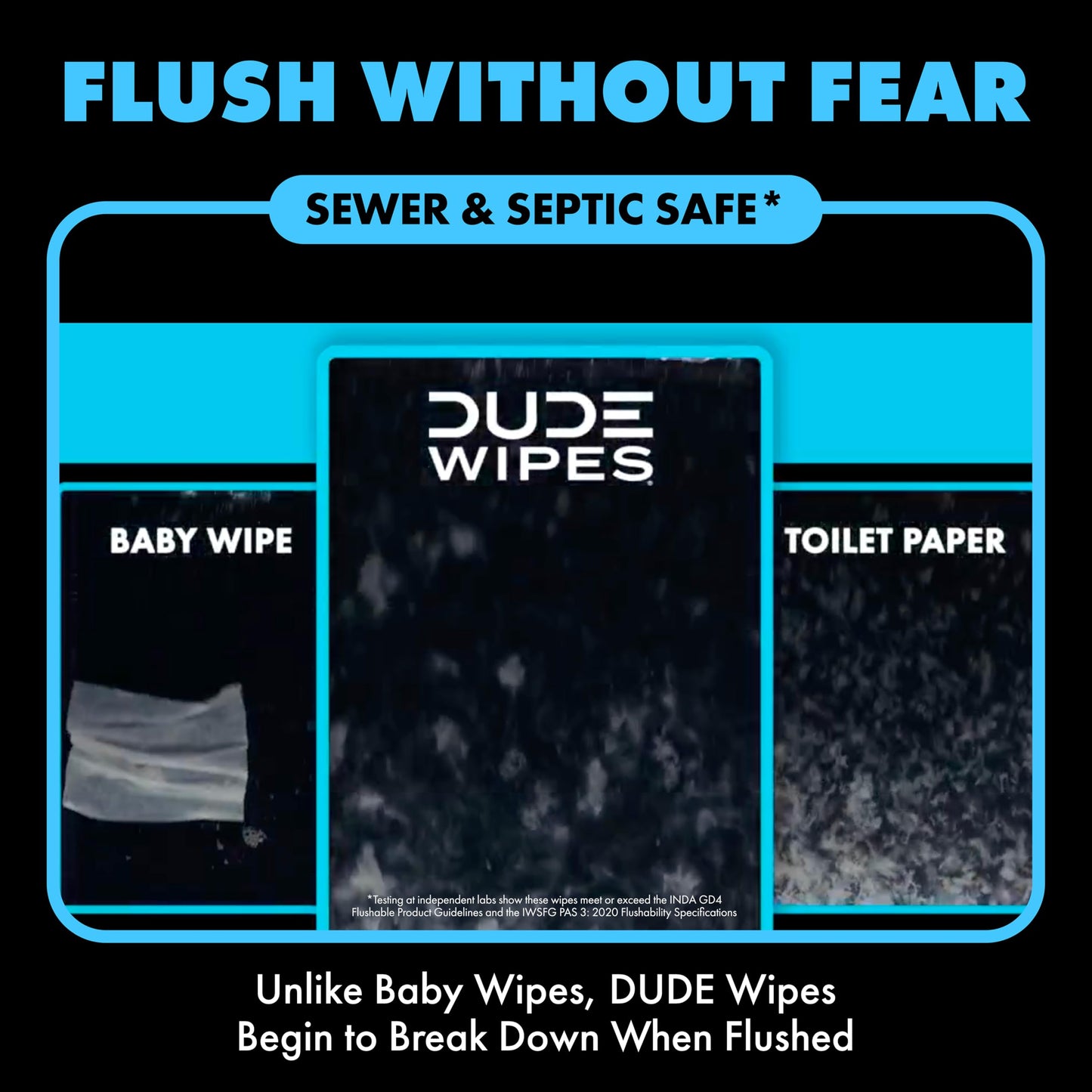 DUDE Wipes On-The-Go Unscented Travel Wipes - 30 Count (Individually Wrapped) - Extra-Large Adult Flushable Wipes for Sensitive Skin - Infused with Vitamin E and Aloe - Septic and Sewer Safe